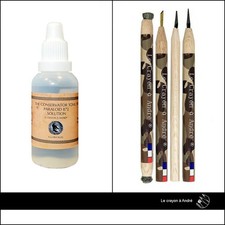 KIT COMPLETO PULIZIA MONETE 4 MATITE SPAZZOLA SCALPELLO RESTAURO METAL DETECTOR