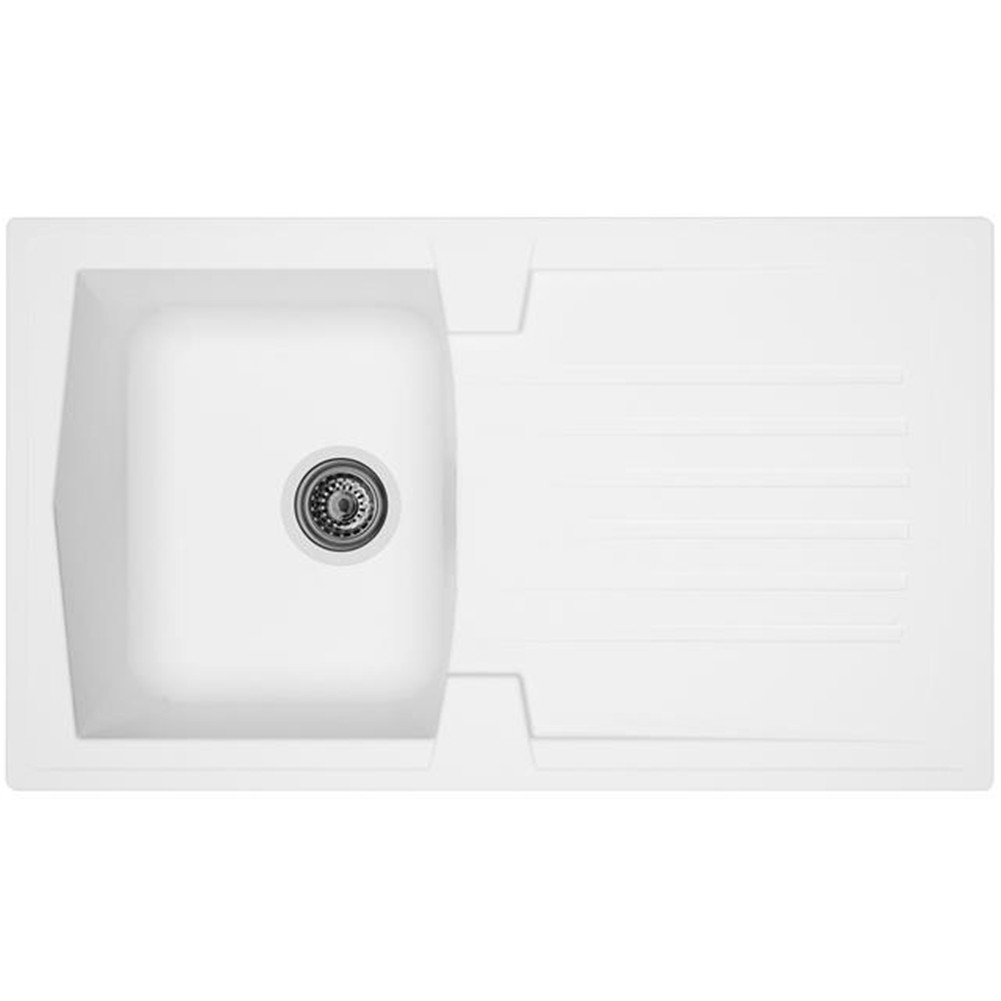 Liquida AR10WH 1 Bowl Composite Reversible Inset White Kitchen Sink 860x500mm