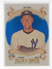 2021 Topps Chrome Allen & Ginter Derek Jeter Blue Refractor #117/150 (RC)
