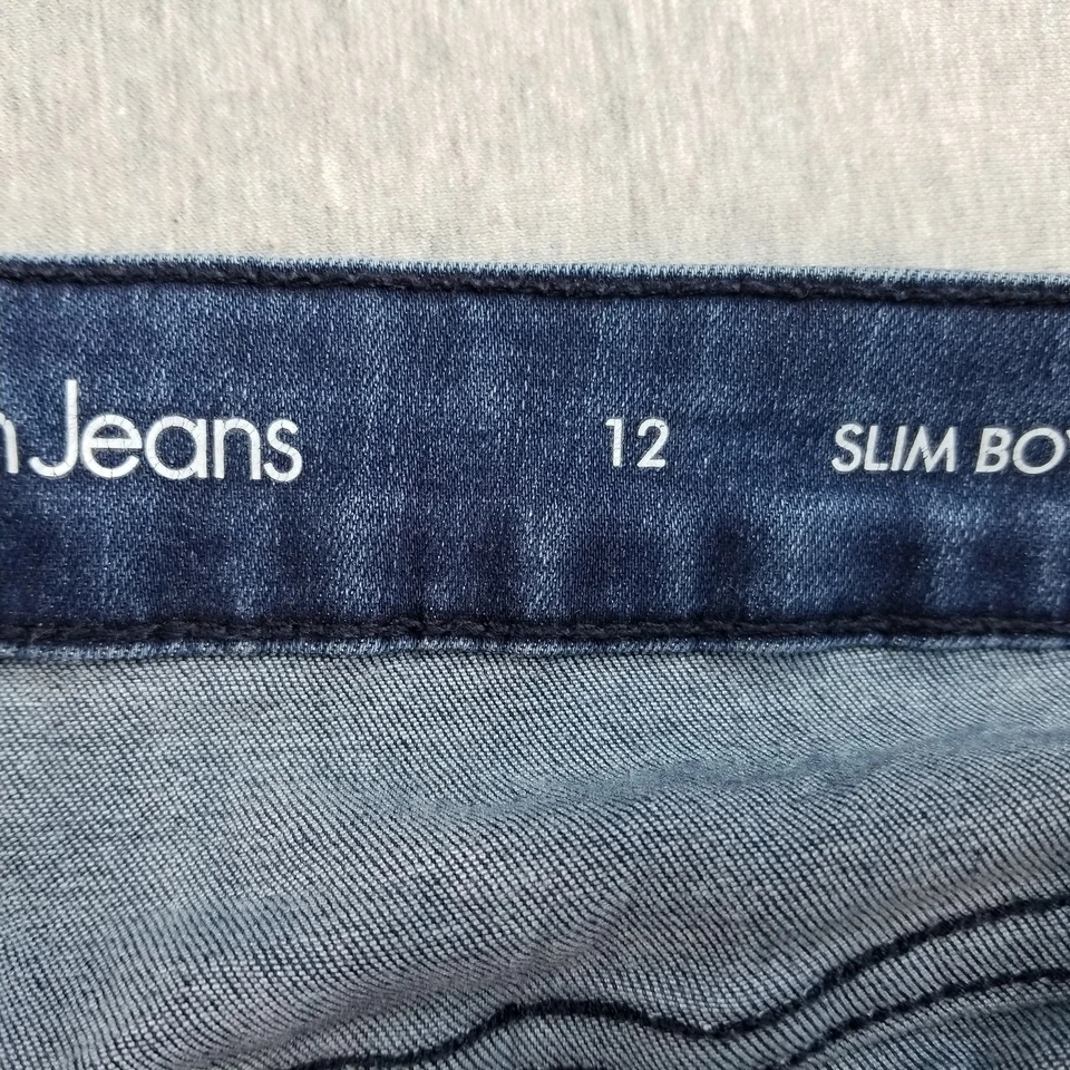 Calvin Klein Jeans Women's Sz 12 Slim Boyfriend Dark Wash Normcore Nice Quality - Image 3 of 4