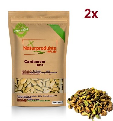 (39,95 EUR/kg) Kardamom ganz 1 Kg MYQ(Mixed Yellow Qualtity) Cardamom gelb/brau
