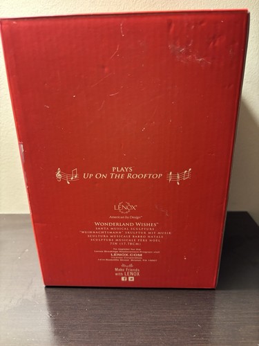 Lenox Santa Musical Sculpture Figure Wonderland Wishes Box "Up On The Rooftop" - Picture 8 of 12