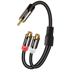 RCA Splitter Cable 1 Male to 2 Female Stereo Audio Video Adapter Extension Cord