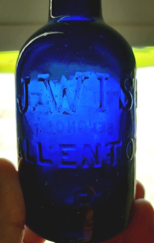 Antique J.WISE ALLENTOWN, PA 1860s’ BLUE BLOB TOP SODA BOTTLE