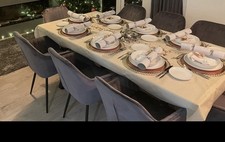 Set Of 2 Dining Grey velvet chairs