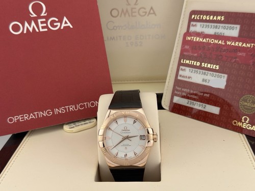 Omega Constellation Limited Edition 123.53.38.21.02.001 18k Sedna Gold Box Paper