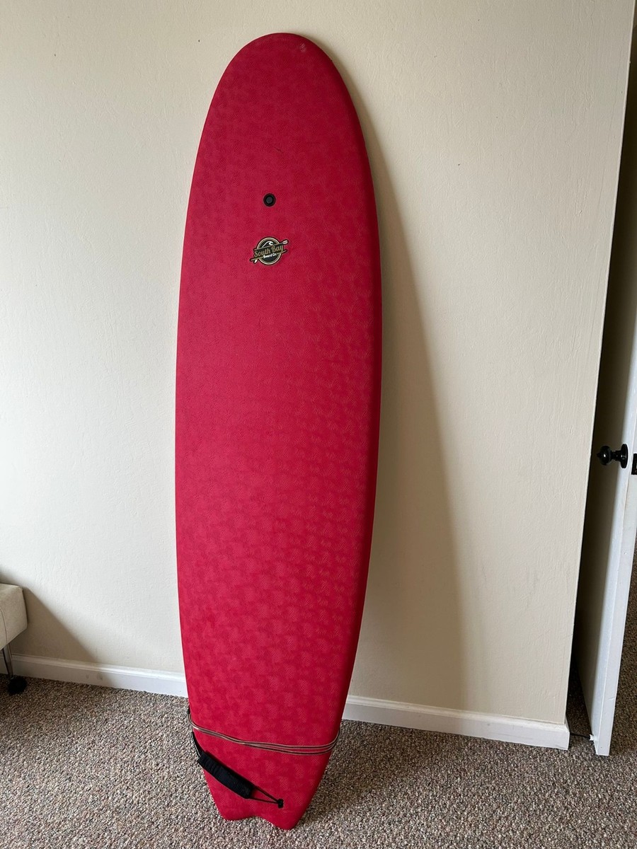 6'8 ft Soft Top Hybrid Surfboard - Wax-Free Surfboard + Hard
