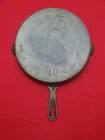 Rare First series #10 ERIE Cast Iron Skillet Heat Ring Pre Griswold No Reserve