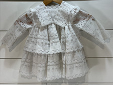 Vintage Bonnie Jean Girls White Lace Dress Buttons 17" Long - No Size