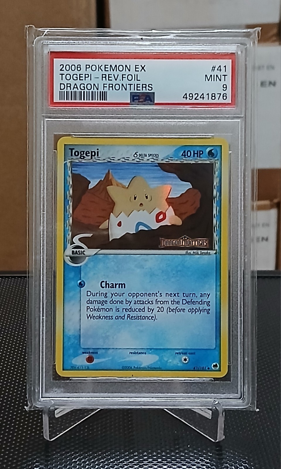 PSA 9 Togepi (Delta Species) 41/101 Dragon Frontiers Reverse Holo