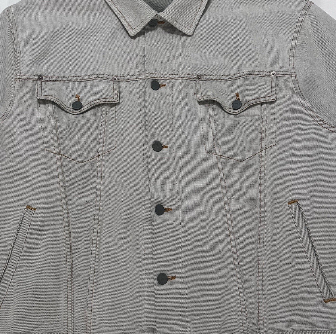 Armani Jeans Vintage Denim Jean White Gray Jacket Size XL 80s 90s