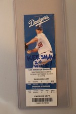 TICKET STUB SF Giants vs Los Angeles Dodgers 2011 Clayton Kershaw 20 Wins 9/20