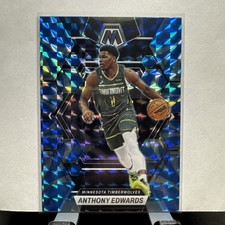 Anthony Edwards 2022-23 Panini Mosaic Reactive Blue Mosaic Prizm SP Timberwolves