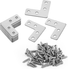 20 Pack Stainless Steel L Shape Flat Corner Brace Bracket Repair Mending Bracket