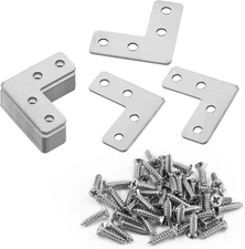 20 Pack Stainless Steel L Shape Flat Corner Brace Bracket Repair Mending Bracket