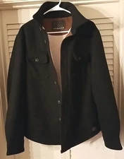 Jachs New York Men’s Wool Blend Shirt Jacket Medium Sherpa Lined Black EXCELLENT