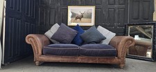 TETRAD WESTWOOD MIDI 3  SEATER LEATHER & VELVET  SOFA DELIVERY AVAILABLE 