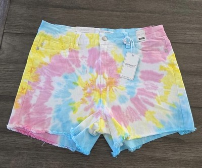 Judy Blue Tie Dye High Waist Cut Off Denim Jean Shorts Womens XL NEW NWT