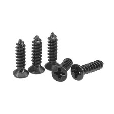 200Pcs M3x12mm Black Carbon Steel Phillips Flat Head Wood Screws Self Tapping