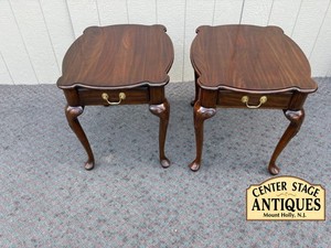 67955 Pair of Harden Queen Anne End Tables in Rich Walnut Finish
