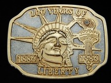 OH11107 VINTAGE 1986  100 YEARS OF LIBERTY  COMMEMORATIVE BELT BUCKLE