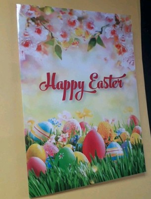 Frohe Ostern Grußkarte   Dicke Glanzkarte. Frühlingsfreuden.
