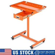 Adjustable Rolling Work Table ,Heavy-Duty Rolling Tool Cart with Wheels & Drawer