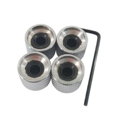 4 Pcs Metal Dome Tone Volume Control Knob For Electric Guitar Bass Parts Chrome
