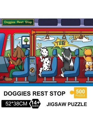 Doggies Rest Stop 500 Piece Jigsaw Puzzle, 52 X 38cm Ages 14+ Family Puzzle