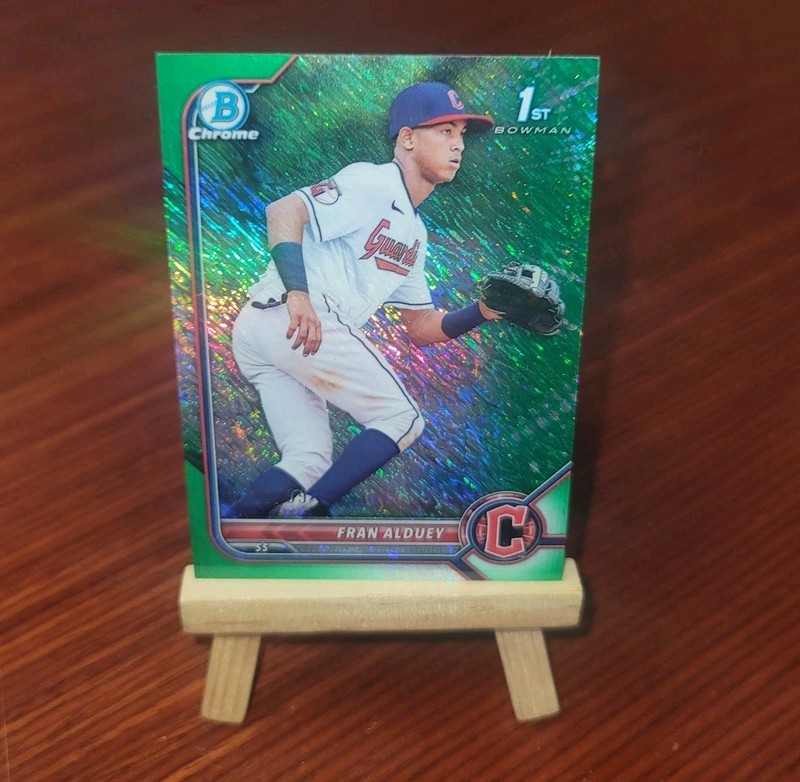 2022 Bowman Chrome FRAN ALDUEY 1st Bowman Green Shimmer /99 Cleveland Guardians