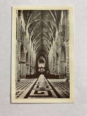 UK Worcester Cathedral The Nave vintage postcard
