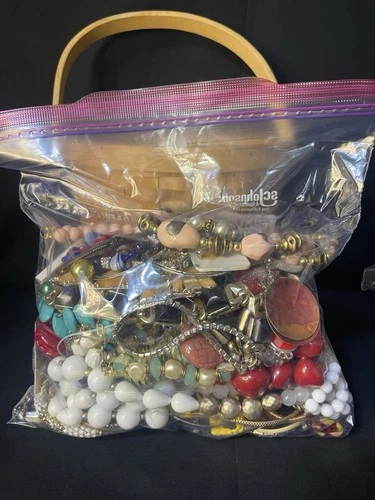 Vintage to Now Mystery Costume Jewelry Lot Wearable Junk Craft Art 3lbs 13oz