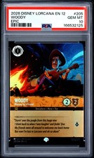 2026 DISNEY LORCANA EN 12-WILDS UNKNOWN EPIC WOODY - WAITING FOR A FRIEND PSA 10