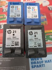 4 HP leere Tintenpatronen, 22 und 21 Black und Tricolor 