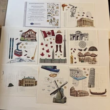Creative Memories SIGHTSEEING EUROPE Designer Sticker Pack partially used