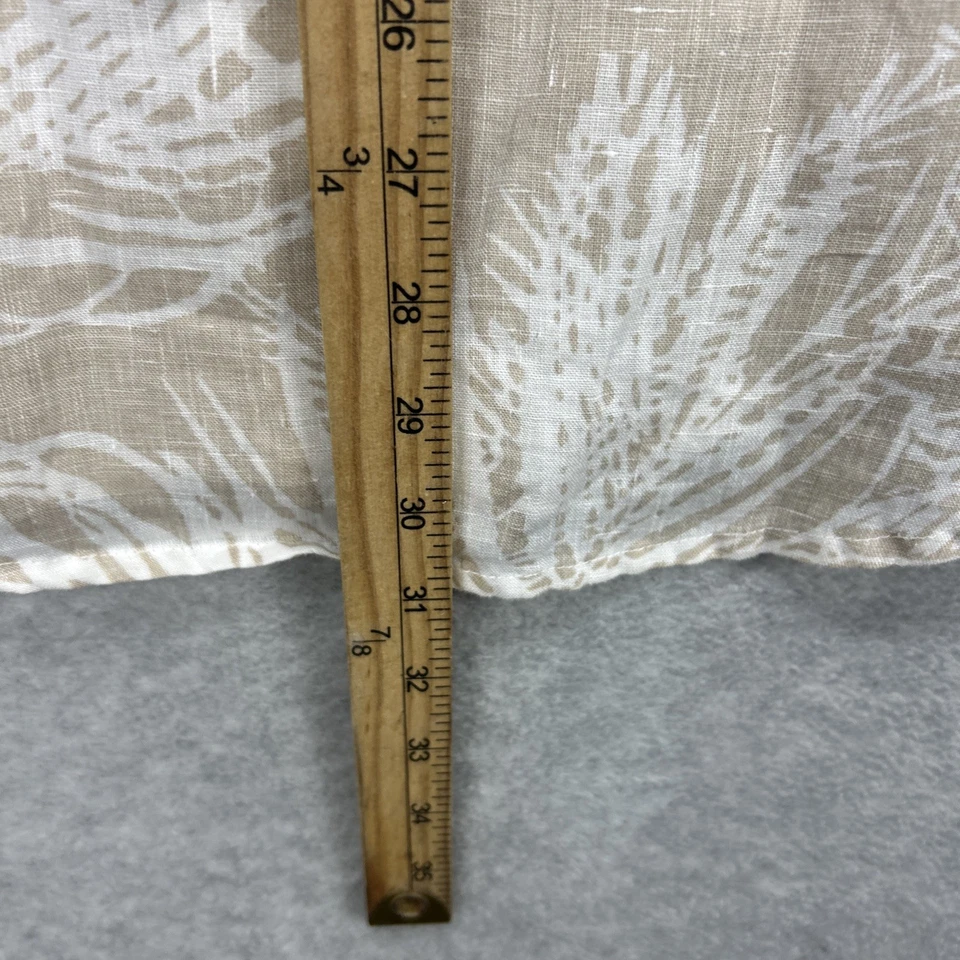 Perry Ellis Shirt Mens Medium Tan Floral Hawaiian Tropical Beach Vacation Linen - Image 4 of 4