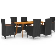 Dining Set Black Dining Room Chair Table Seating Furnitrue 5/7 Piece vidaXL