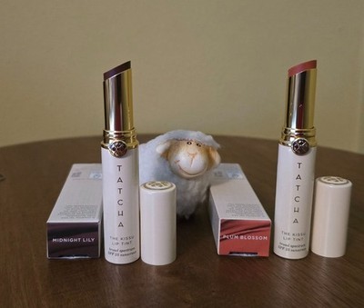 Set of 2 TATCHA The Kissu Lip Tint Midnight Lily & Plum Blossom * New With Box *