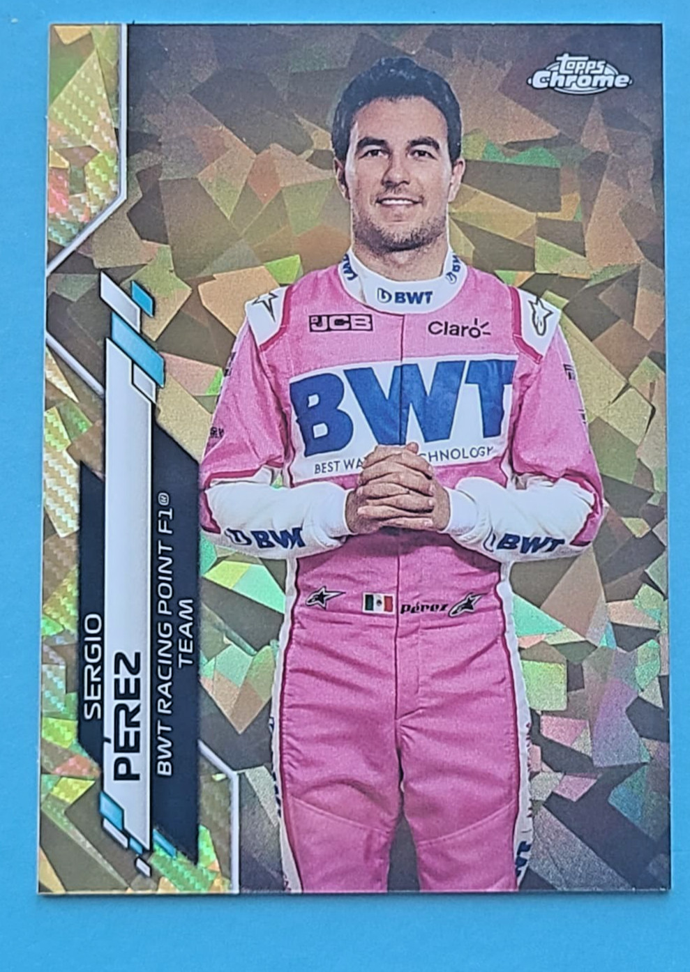 2020 TOPPS CHROME SAPPHIRE F1 SERGIO PEREZ RC #13 GOLD #/50 FORMULA 1 CHECO