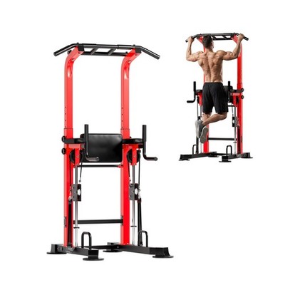 SogesPower Power Tower Dip Station Pull Up Bar for Home Gym Multi-Function Ad...