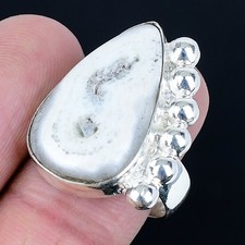 Delighting Solar Quartz Gemstone 925 Sterling Silver Jewelry Ring Size 8.5