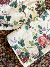 Waverly Lot of 2 Pleasant Valley Cotton Valances Grape Vine Roses ~NOS~