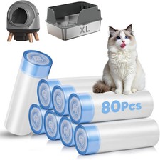 80 Count Jumbo Cat Litter Box Liners, Cat Litter Liners for Automatic Litter Box