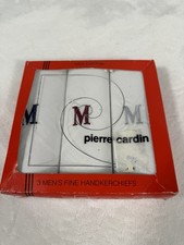 Pierre Cardin Men's Fine Cotton Handkerchiefs - Set of 3 - Embroidered 'M'