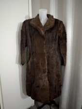 Vintage Real Fur Coat Brown Long Jacket Likely Muskrat Or Coney Repair Project