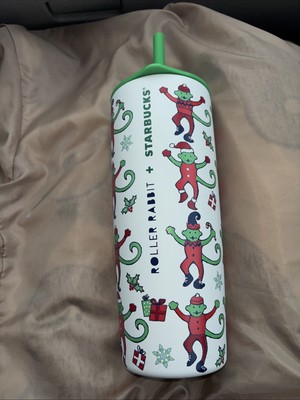 Starbucks X Roller Rabbit Green and Red Tumbler Christmas Monkey 24oz 2025