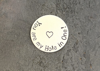 #ad #ad silver golf ball marker hand stamped you are my hole in one aluminum golf $28.00