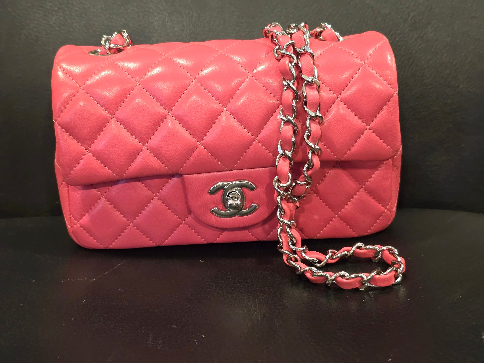 Chanel Mini Classic Flap Pink Leather Bag