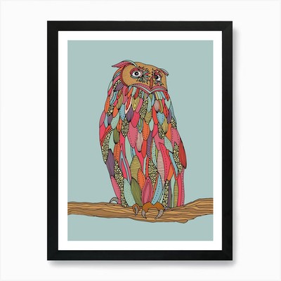 Bunte Eule 1 Kunstdruck gerahmt Wandbild Poster Leinwanddruck Bild
