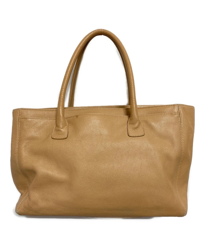 Bolso de Mano Ejecutivo Chanel Cuero Beige Elegante Buen Estado SH0265 Foto 2 de 4